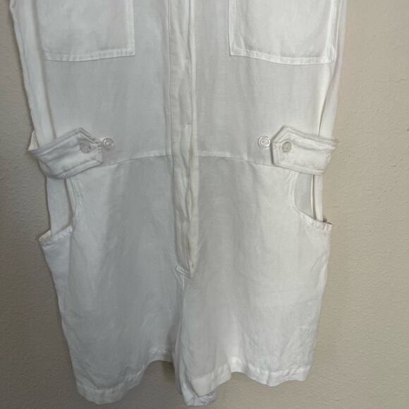 NWT YOUNG FABULOUS & BROKE HUDSON ROMPER WHITE LINEN BLEND SZ L BEACHY RESORT - Picture 4 of 13